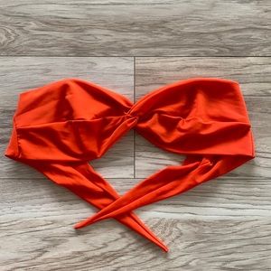 Orange Strapless Tie Back Bikini Top One Size